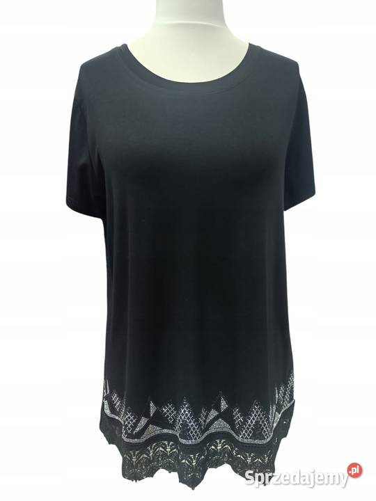 Bluzka Tshirt damski ozdobny dół cyrkonie Pątnów