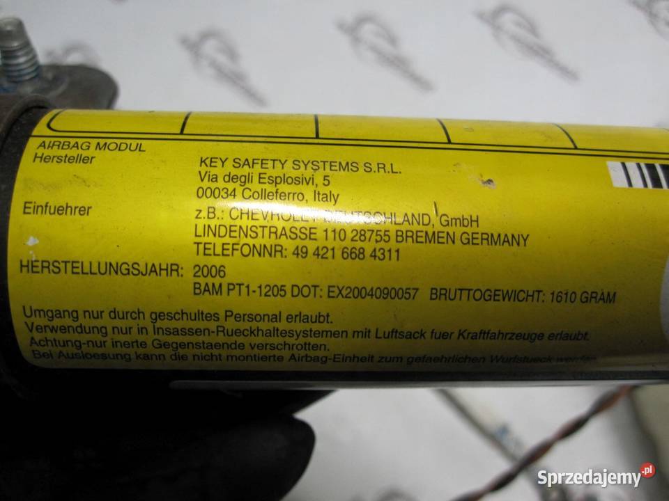 OPEL ANTARA 09r AIRBAG kurtyna lewa 9683276 osobowe świętokrzyskie
