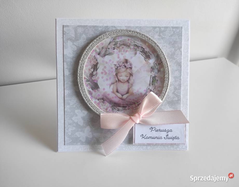 Kartka ręcznie robiona na Komunię Świętą