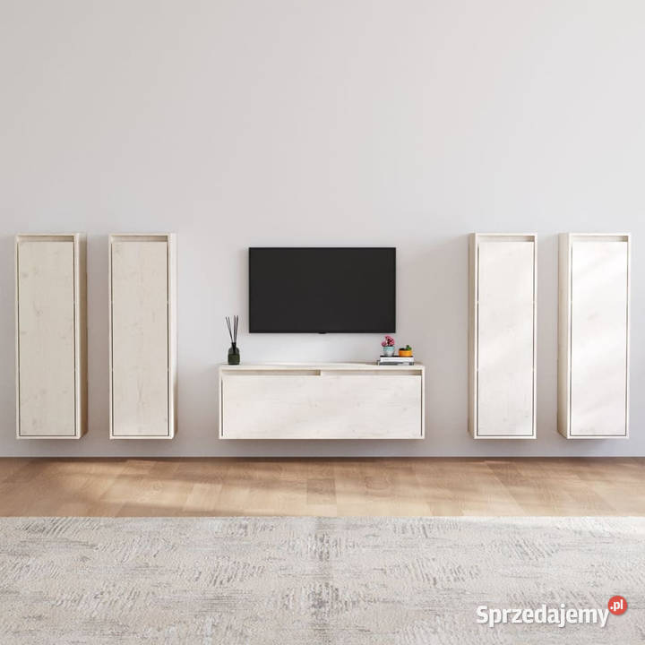 Szafki pod TV 5 białe lite drewno sosnowe Warszawa sprzedam