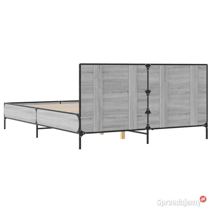 Rama łóżka szary dąb sonoma materiał 153cm mazowieckie Warszawa