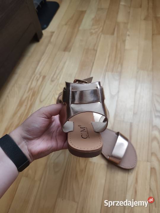 Sandały damskie złote rose gold r 39 nowe małopolskie Kraków