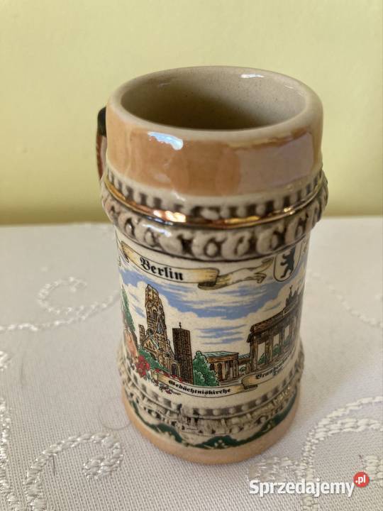 Dekoracyjny Kufel Mini Wypalany Vintage Malowany Czerwionka-Leszczyny