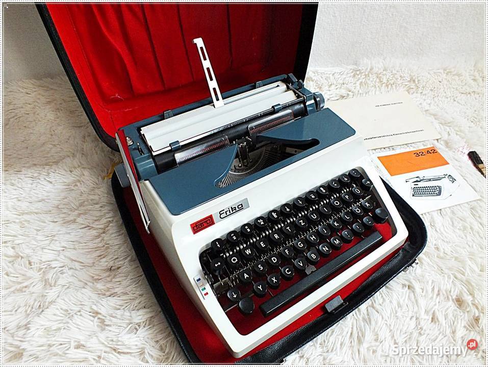 Stara maszyna do pisania Erika 1975 kufer instr sprzedam