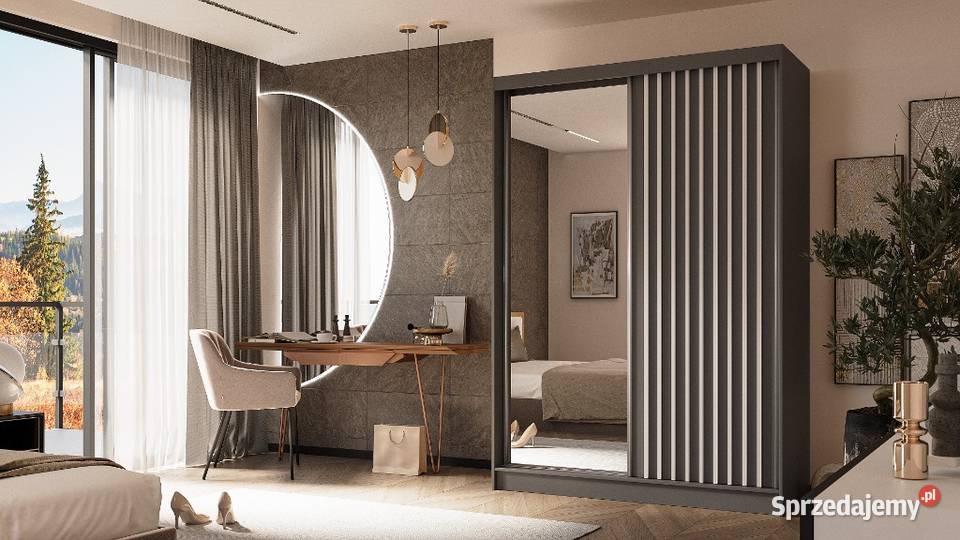 Szafa lamele lustro 150 4 kolory Szafy i garderoby Katowice