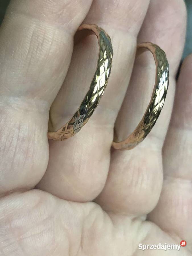 Złote kolczyki kółka koła wielkopolskie Tarnowo Podgórne sprzedam