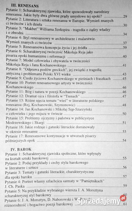 Matura z języka polskiego Homera do Herberta Chełm
