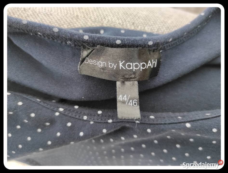 KappAhl granatowa bluzka w groszki z falbanką 44 mazowieckie Płock sprzedam