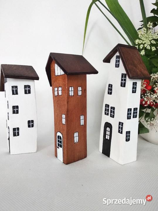 Małe krzywe domki dekoracja przyciągająca wzrok biały Pozostałe Wrocław sprzedam