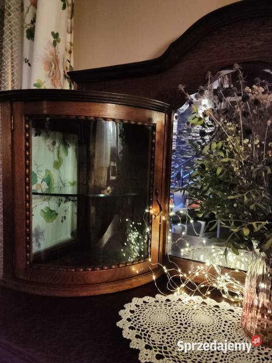 Kredens drewniany przeszklone gablotki lustro Rzeszów
