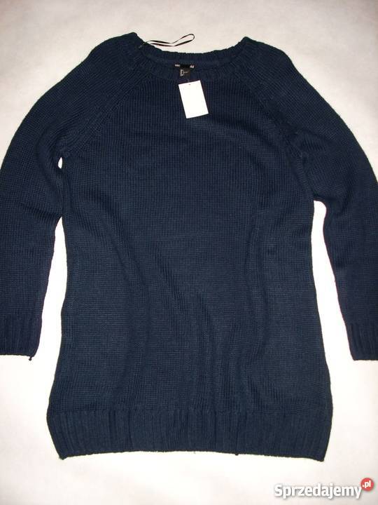 HM Ciepła Sukienka Sweter NOWA Granat 40 42 L XL