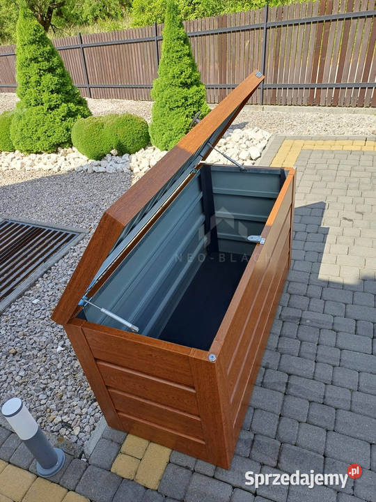Skrzynia ogrodowa metalowa kufer 150x60x70 złoty podkarpackie Łańcut