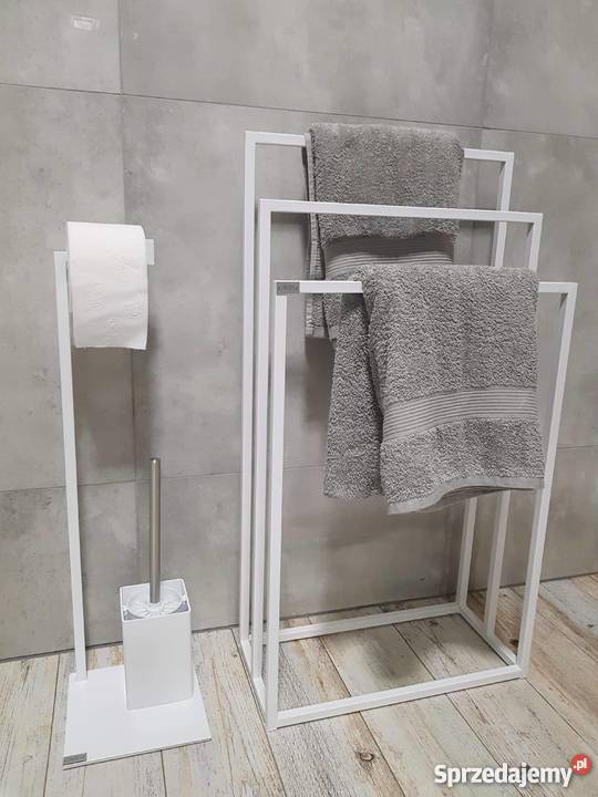 Komplet łazienkowy stojak WC wieszak Grzybno