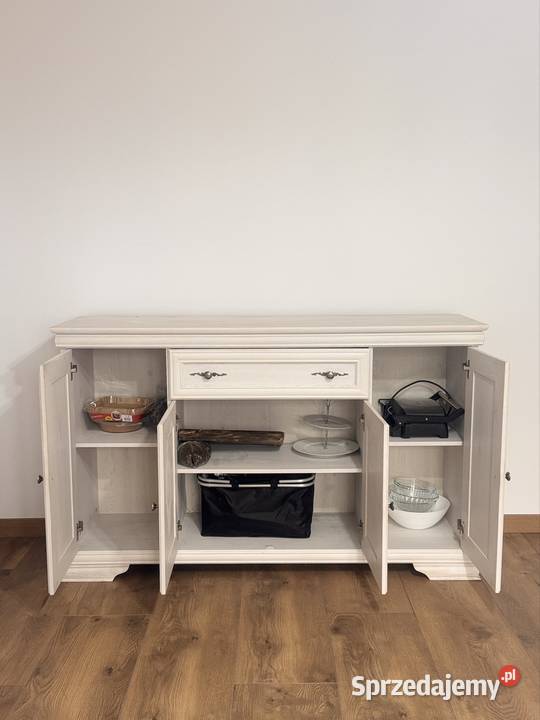 Komoda Biała Drewno Masywna 160 Mrągowo