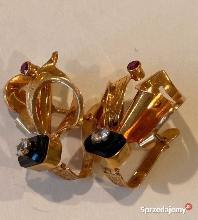 Portugalia Wyjątkowe stare kolczyki ze złota Kolczyki Warszawa