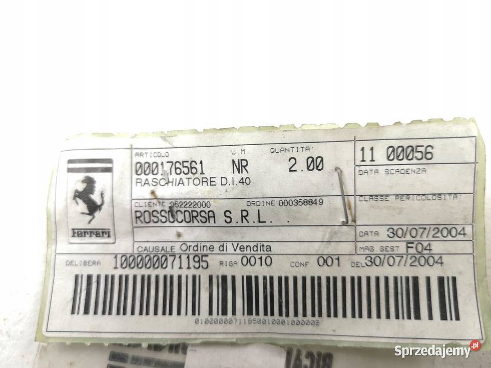 USZCZELKA DOCISKU SPRZĘGŁA FERRARI 355 52 ORI
