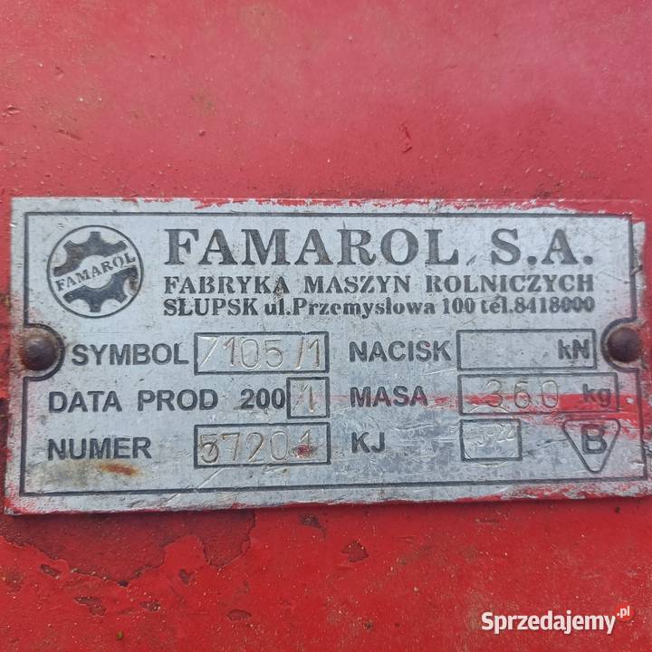 Kosiarka rotacyjna Famarol Słupsk 165 nieuszkodzony lubelskie Piaski sprzedam