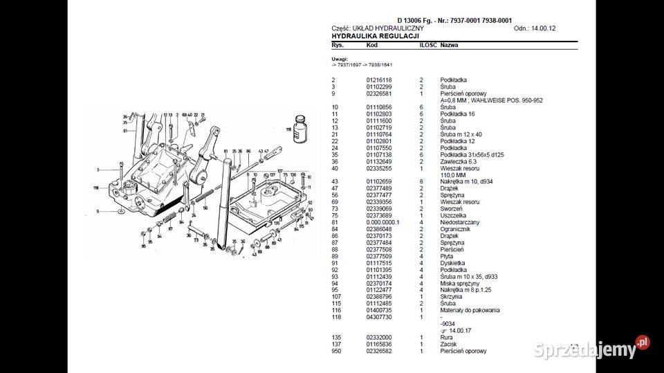 DEUTZ FAHR D 13006 katalog części POLSKU Gdańsk sprzedam