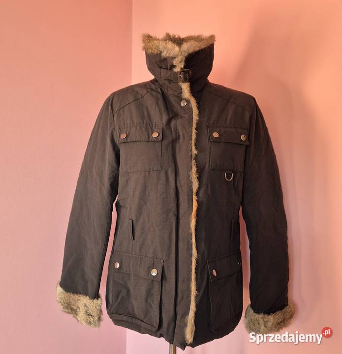 Kurtka jesienna damska z futrem królika Brzesko