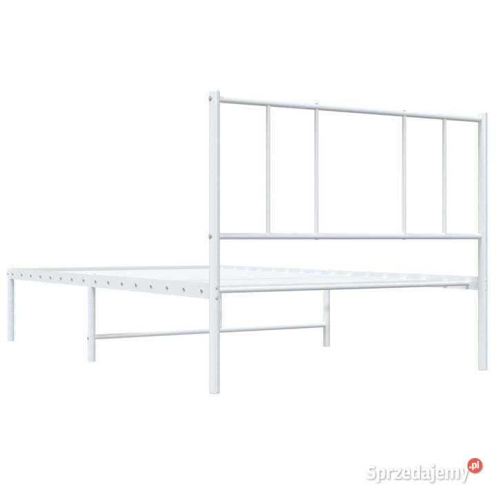 Łóżko Metalowe Białe Rama Łóżka Ze Stelażem 90cm Warszawa