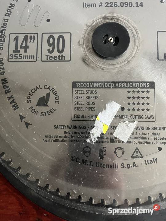 Piła przemysłowa do stali nierdzewnej CMT Katowice