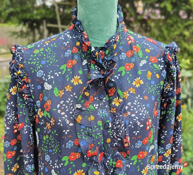 Sukienka HM 44 XXL wiskoza granatowa w kwiaty Spódnice i sukienki Szczecin sprzedam