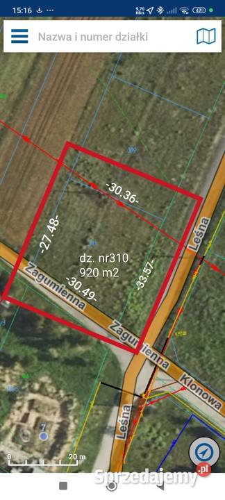 Działka budowlana 920m2 Niecki Leśna sprzedam