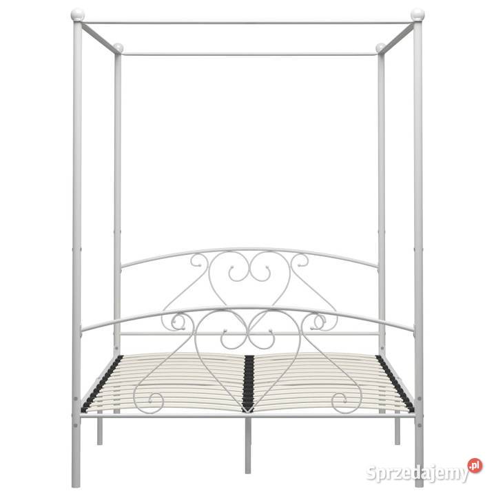 vidaXL Rama łóżka z baldachimem biała metalowa Warszawa