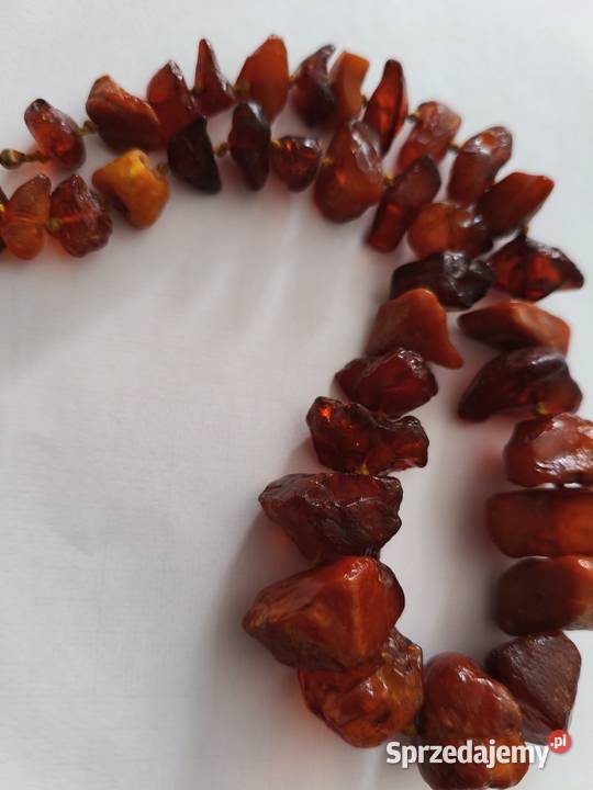 Naszyjnik bursztyn surowy Vintage Białystok