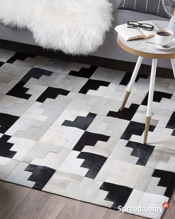 Dywan Szary 160 x 230 Skóra naturalna Świdnica