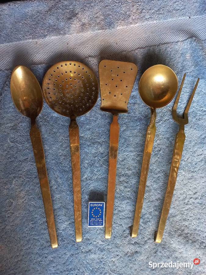 Duże mosiężne sztućce ozdobne Toruń