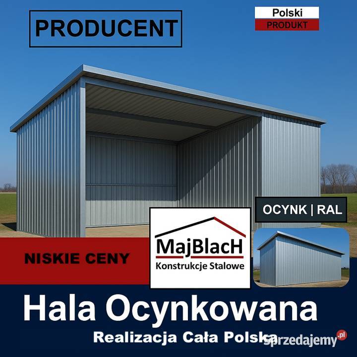 Garaż Blaszany Jednospadowy Zadaszenie Ocynk 300zł/m2 dolnośląskie sprzedam