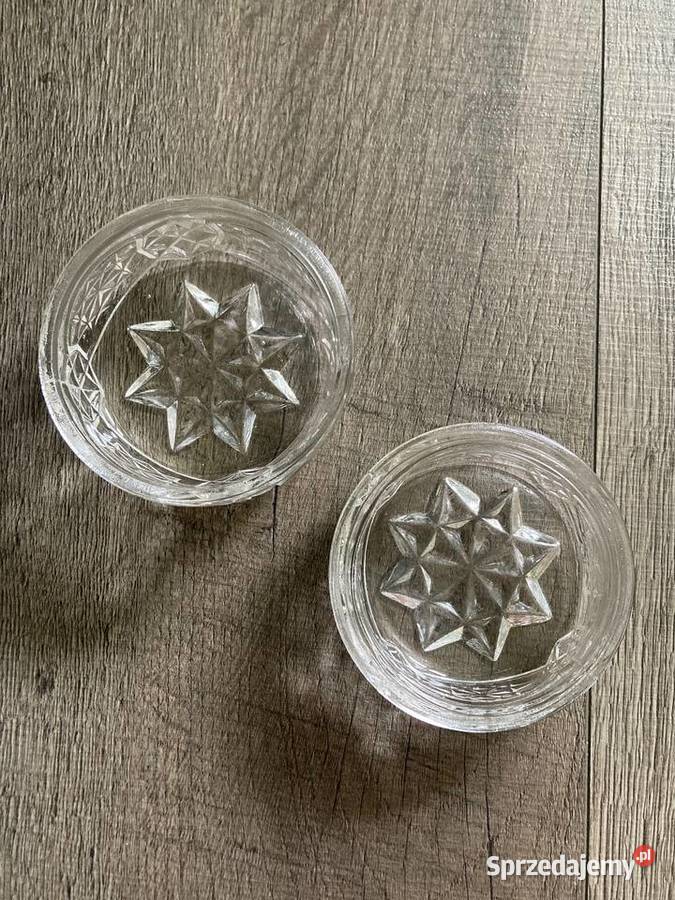 Nowe szklane miseczki pudełko 2w1 kryształ Nisko