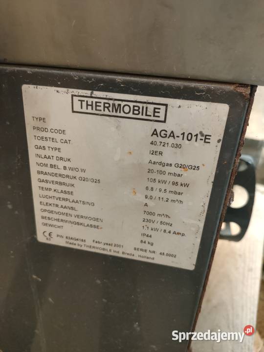 Nagrzewnica thermobile na gaz ziemny 100kw opolskie Olesno