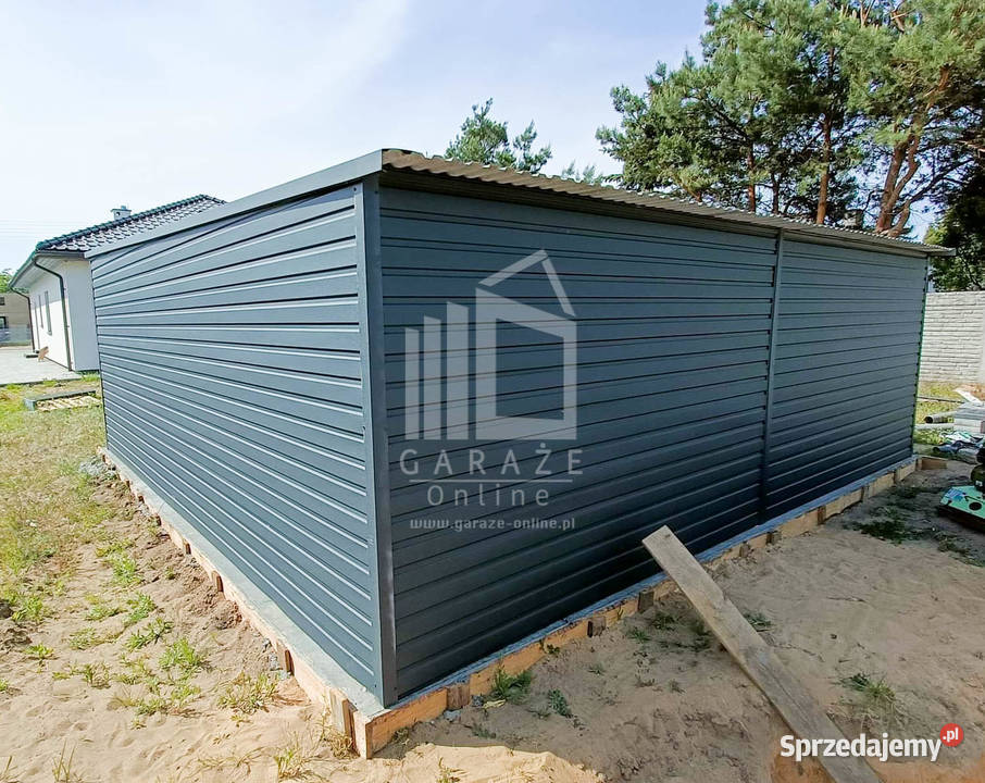 GARAŻ BLASZANY 6m x 5m spad tył 2x Brama drzwi małopolskie Kraków