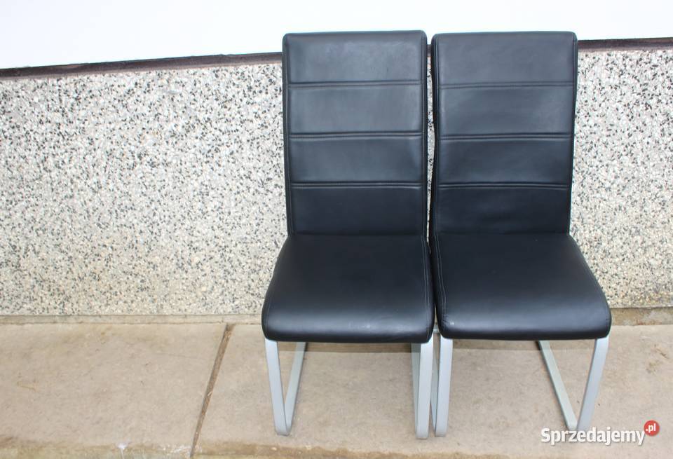 Dwa Duże Krzesła metalowy stelaż Krosno