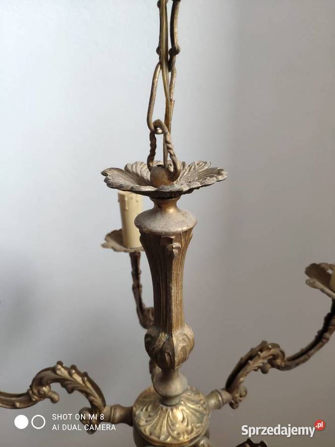 stary mosiężny brąz francuski żyrandol