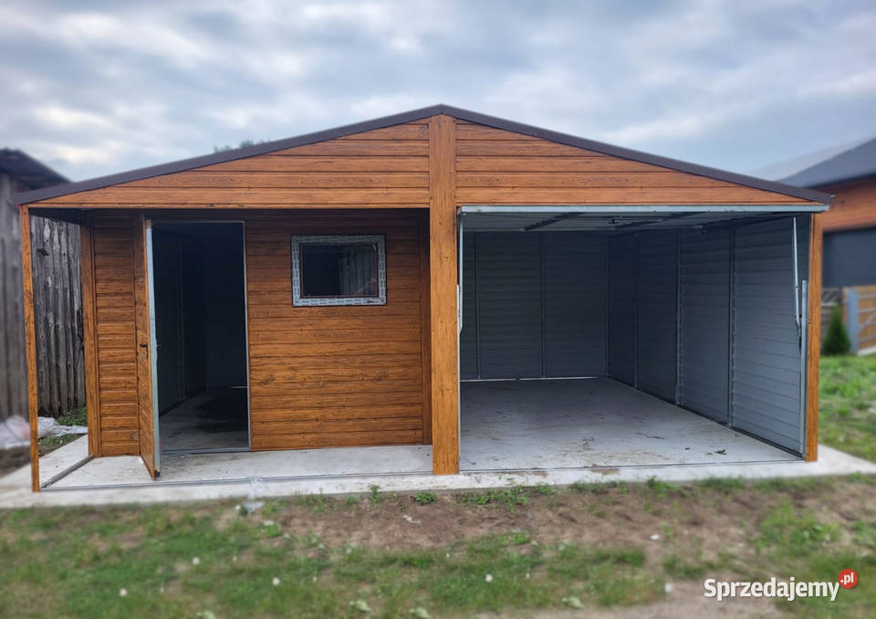 Garaż Blaszany 6x5 Dwuspadowy Drewnopodobny Piła