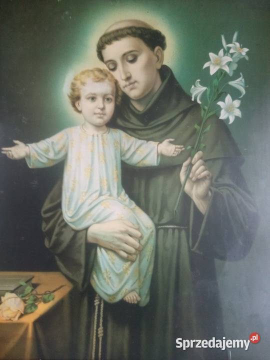 Święty obraz oleodruk Antyki Gdów