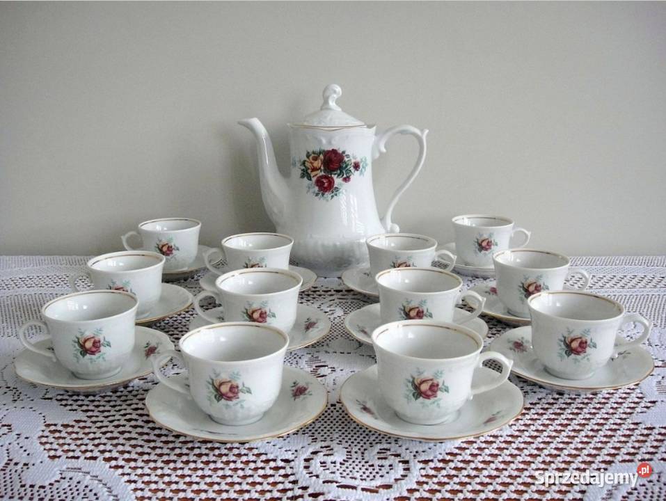 Zestaw porcelanowy do espresso sygnowany Crystal