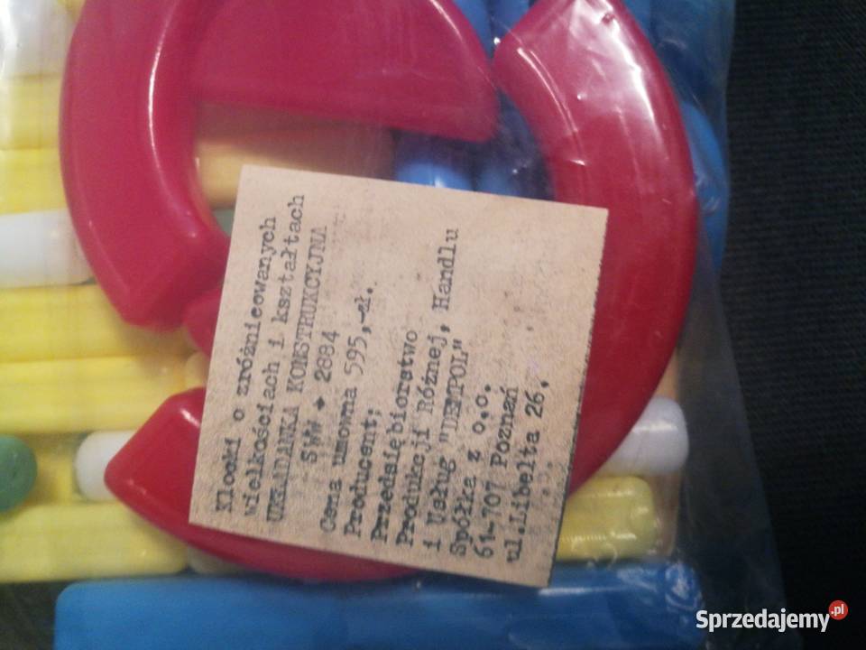 Klocki konstrukcyjne plastykowe zabawki z prl Choszczno