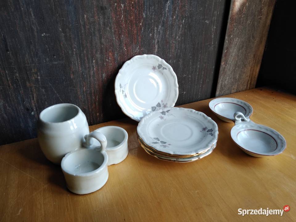 Stara porcelana Bogucice talerzyki pojemniczki Dąbrowa Górnicza