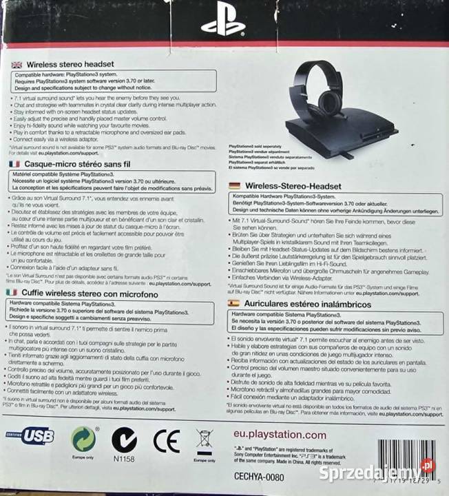 Playstation Sony Słuchawki Częstochowa sprzedam