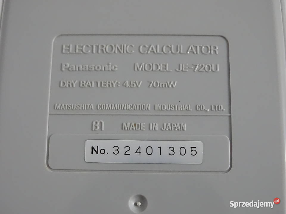 Unikatowy Kalkulator Mówiący Panasonic JE720U Biłgoraj