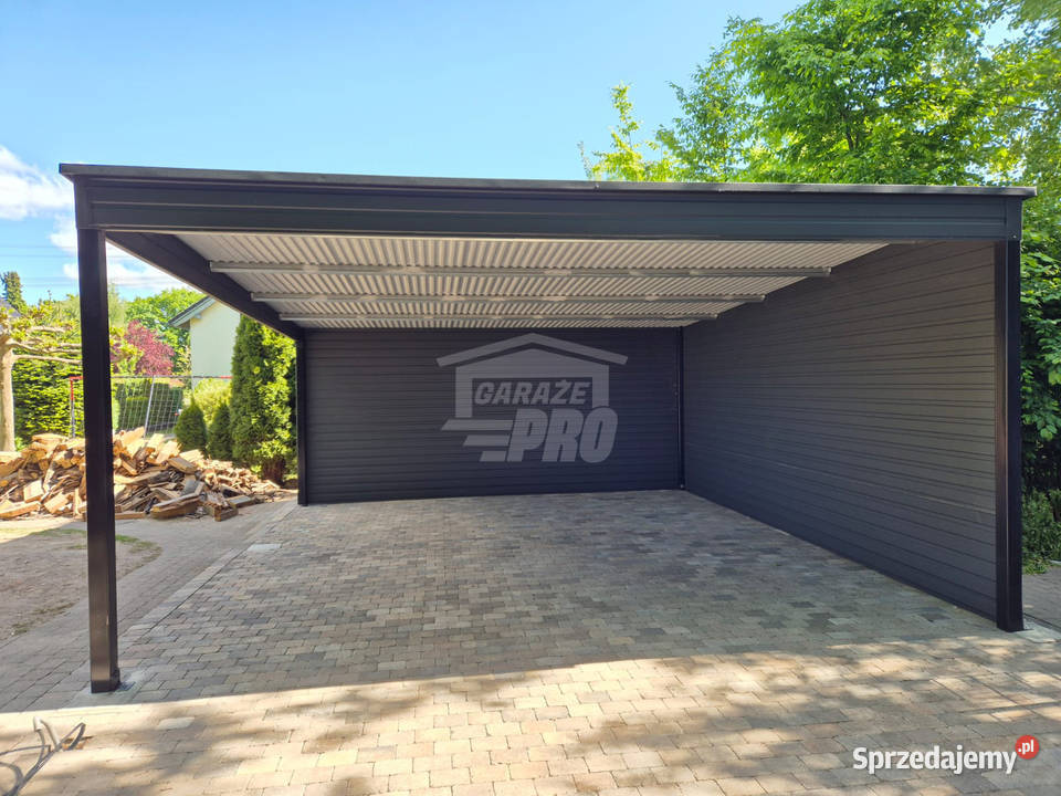 Wiata samochodowa CarPort 6x6 rynna dach spad w 553zł/m2 Jarocin