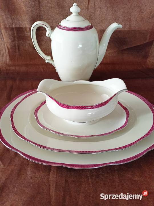 Komplet do obiadu i dzbanek PRINZESA GERMANY Porcelana i szkło śląskie Mikołów