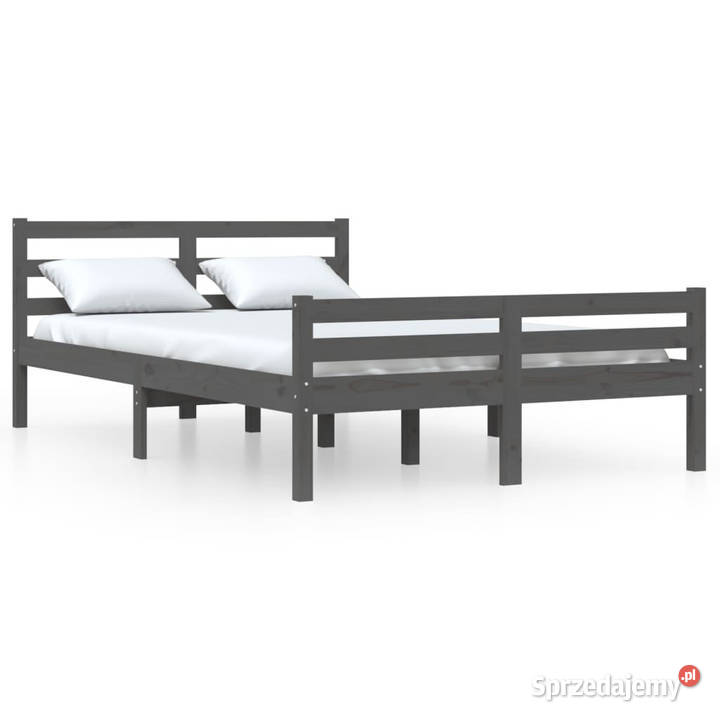 Rama łóżka szara lite drewno 140 x 200 WM814821 Warszawa