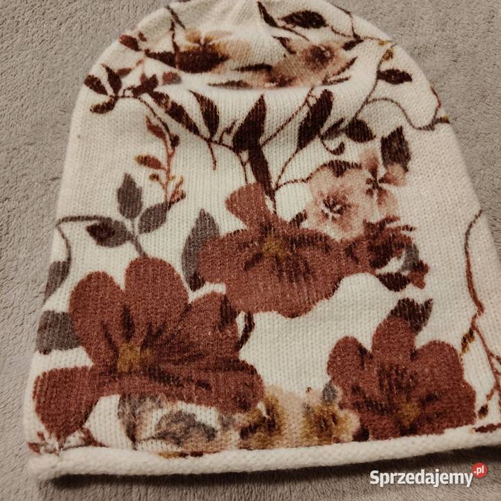 Czapka i komin w kwiaty Pozostałe mazowieckie Warszawa