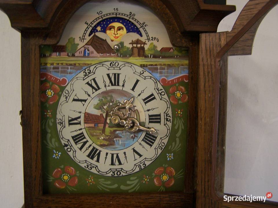 Zegar wiszący Hermle ręcznie malowany z wagami Koszalin sprzedam