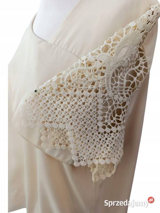 Bluzka damska elegancka koronka biust 118 brązowy/beżowy Wieluń